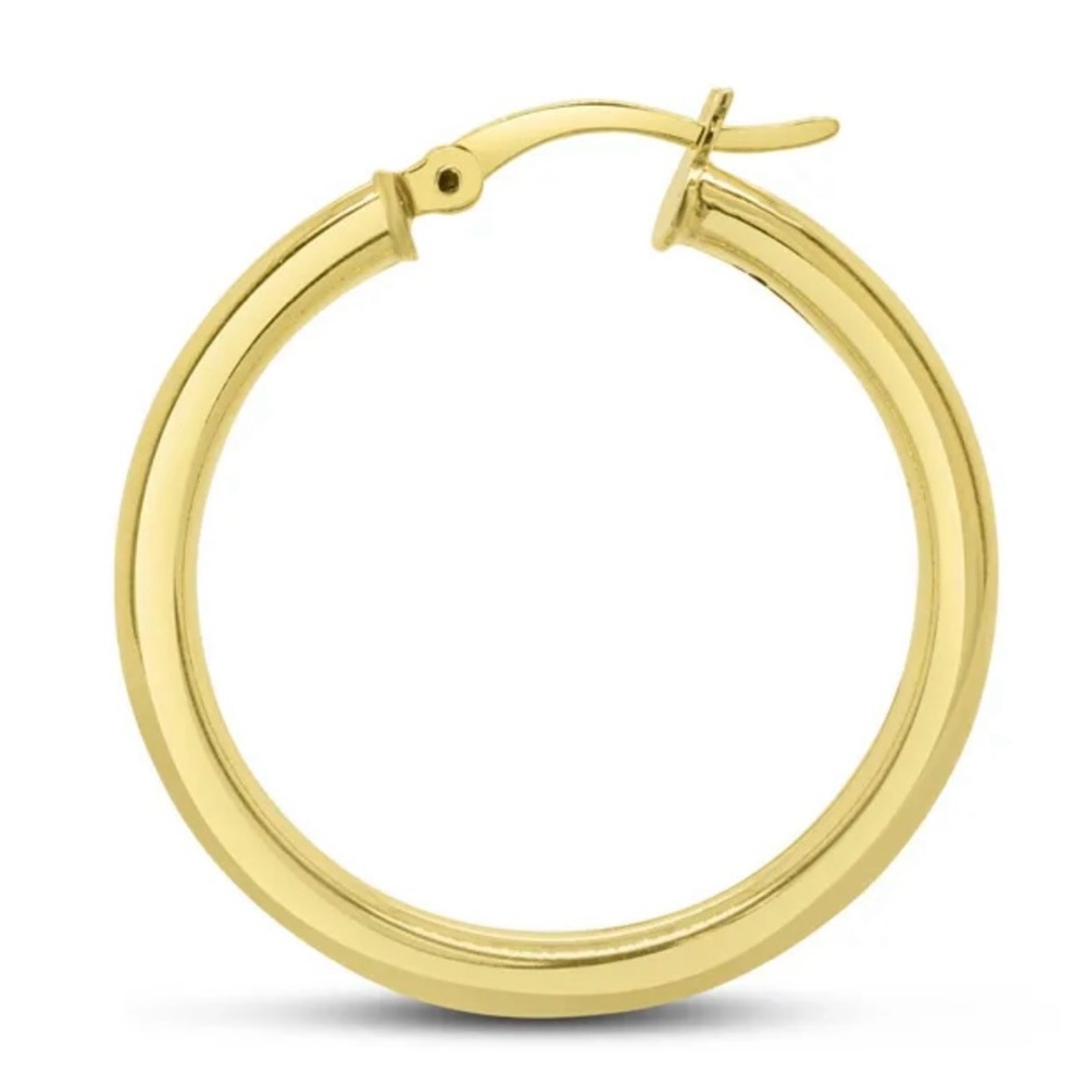 30mm Classic Hoop Earrings In 14 Karat Yellow Gold Over Sterling Silver - Picture 6 of 9
